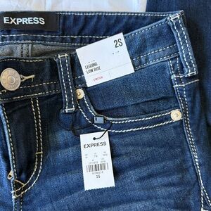 Express Women's Dark Blue Low Rise Stretch Jeggings